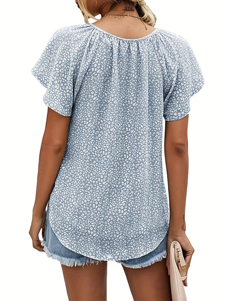 Green V-Neck Blouse - Lea