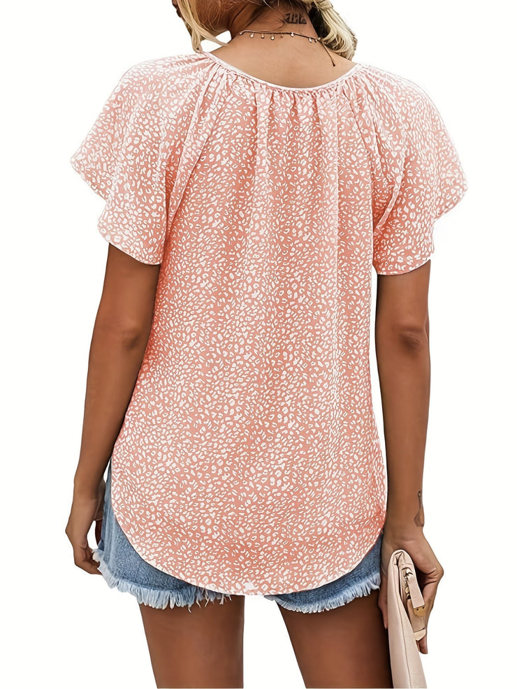 Green V-Neck Blouse - Lea