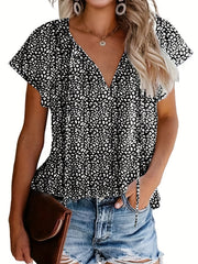 Green V-Neck Blouse - Lea
