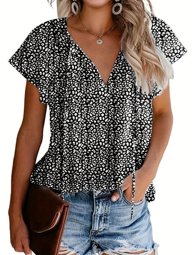Green V-Neck Blouse - Lea