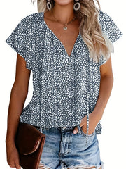 Green V-Neck Blouse - Lea