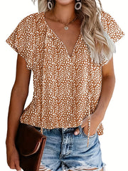 Green V-Neck Blouse - Lea