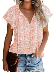 Green V-Neck Blouse - Lea