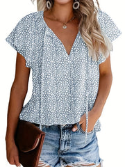 Green V-Neck Blouse - Lea